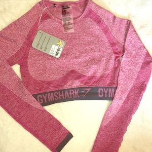GymShark Flex Crop Top in Dusky Pink/Charcoal!